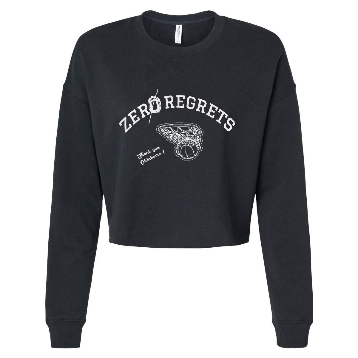 Zero Regrets Thank You Oklahoma Cropped Pullover Crew