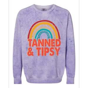 Zgbb Rainbow Tanned And Tipsy Ing Summer Beach Lover Great Gift Colorblast Crewneck Sweatshirt