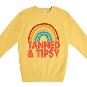 Zgbb Rainbow Tanned And Tipsy Ing Summer Beach Lover Great Gift Premium Crewneck Sweatshirt