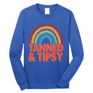 Zgbb Rainbow Tanned And Tipsy Ing Summer Beach Lover Great Gift Long Sleeve Shirt