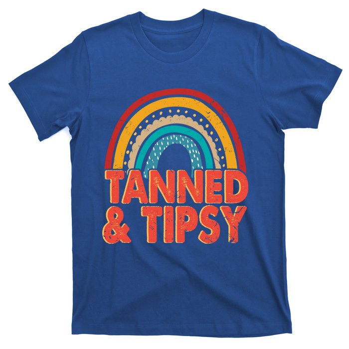 Zgbb Rainbow Tanned And Tipsy Ing Summer Beach Lover Great Gift T-Shirt