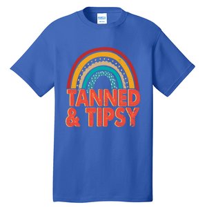 Zgbb Rainbow Tanned And Tipsy Ing Summer Beach Lover Great Gift Tall T-Shirt