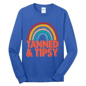 Zgbb Rainbow Tanned And Tipsy Ing Summer Beach Lover Great Gift Tall Long Sleeve T-Shirt