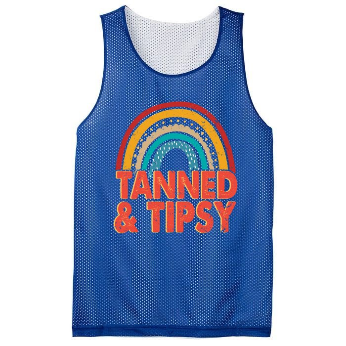 Zgbb Rainbow Tanned And Tipsy Ing Summer Beach Lover Great Gift Mesh Reversible Basketball Jersey Tank