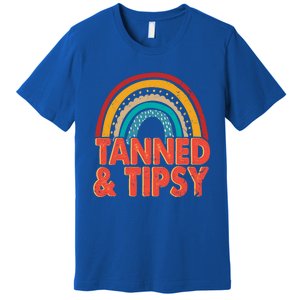 Zgbb Rainbow Tanned And Tipsy Ing Summer Beach Lover Great Gift Premium T-Shirt