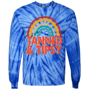 Zgbb Rainbow Tanned And Tipsy Ing Summer Beach Lover Great Gift Tie-Dye Long Sleeve Shirt