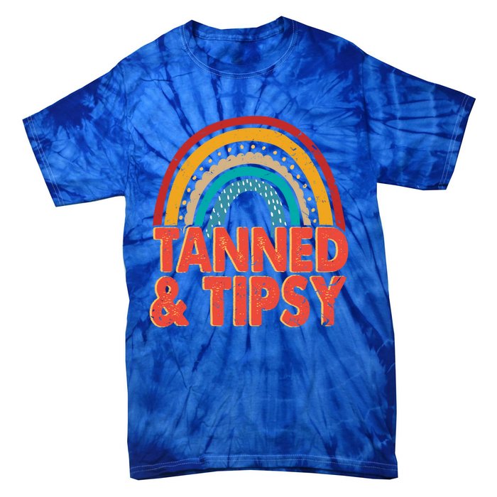 Zgbb Rainbow Tanned And Tipsy Ing Summer Beach Lover Great Gift Tie-Dye T-Shirt