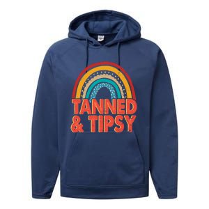 Zgbb Rainbow Tanned And Tipsy Ing Summer Beach Lover Great Gift Performance Fleece Hoodie