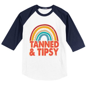 Zgbb Rainbow Tanned And Tipsy Ing Summer Beach Lover Great Gift Baseball Sleeve Shirt