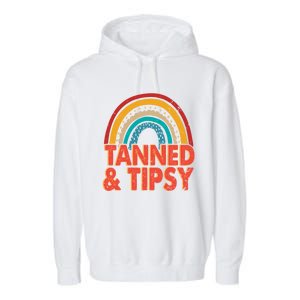 Zgbb Rainbow Tanned And Tipsy Ing Summer Beach Lover Great Gift Garment-Dyed Fleece Hoodie