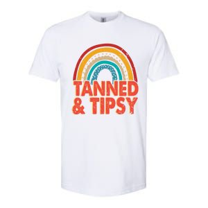 Zgbb Rainbow Tanned And Tipsy Ing Summer Beach Lover Great Gift Softstyle CVC T-Shirt