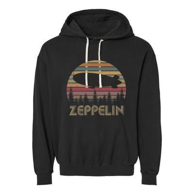 Zeppelin Retro Vintage Sunset 70s 80s Distressed Dirigible Garment-Dyed Fleece Hoodie