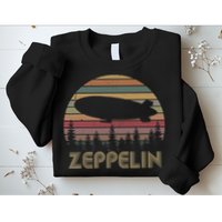 Zeppelin Retro Vintage Sunset 70s 80s Distressed Dirigible Sweatshirt
