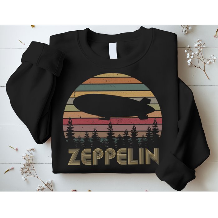 Zeppelin Retro Vintage Sunset 70s 80s Distressed Dirigible Sweatshirt