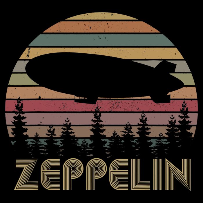 Zeppelin Retro Vintage Sunset 70s 80s Distressed Dirigible Bucket Hat