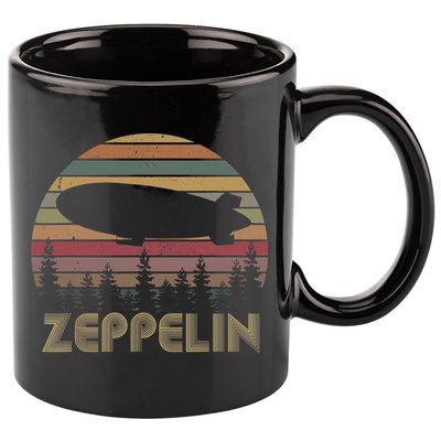 Zeppelin Retro Vintage Sunset 70s 80s Distressed Dirigible 11oz C Handle Ceramic Mug