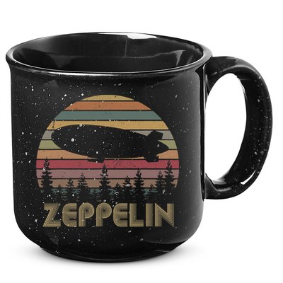 Zeppelin Retro Vintage Sunset 70s 80s Distressed Dirigible 15oz Campfire Ceramic Mug