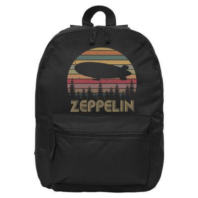 Zeppelin Retro Vintage Sunset 70s 80s Distressed Dirigible 16 in Basic Backpack