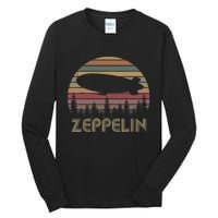 Zeppelin Retro Vintage Sunset 70s 80s Distressed Dirigible Tall Long Sleeve T-Shirt