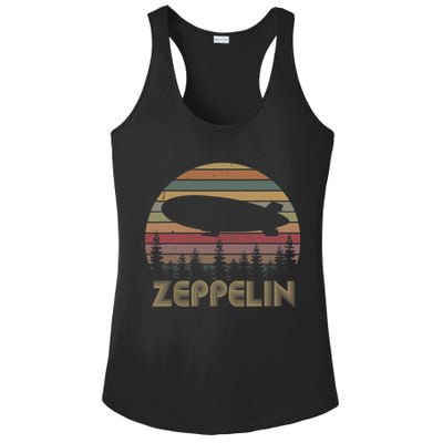 Zeppelin Retro Vintage Sunset 70s 80s Distressed Dirigible Ladies PosiCharge Competitor Racerback Tank
