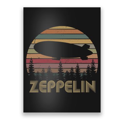 Zeppelin Retro Vintage Sunset 70s 80s Distressed Dirigible Poster