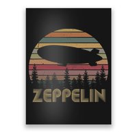 Zeppelin Retro Vintage Sunset 70s 80s Distressed Dirigible Poster