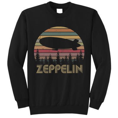 Zeppelin Retro Vintage Sunset 70s 80s Distressed Dirigible Tall Sweatshirt
