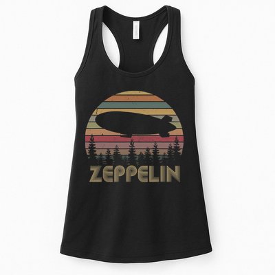 Zeppelin Retro Vintage Sunset 70s 80s Distressed Dirigible Womens Tank Top
