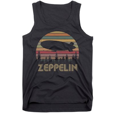 Zeppelin Retro Vintage Sunset 70s 80s Distressed Dirigible Tank Top