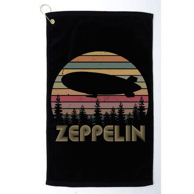 Zeppelin Retro Vintage Sunset 70s 80s Distressed Dirigible Golf Towel