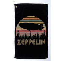 Zeppelin Retro Vintage Sunset 70s 80s Distressed Dirigible Golf Towel