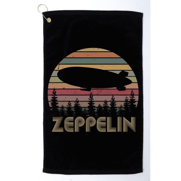 Zeppelin Retro Vintage Sunset 70s 80s Distressed Dirigible Golf Towel