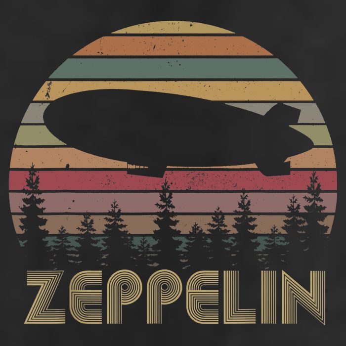 Zeppelin Retro Vintage Sunset 70s 80s Distressed Dirigible Golf Towel