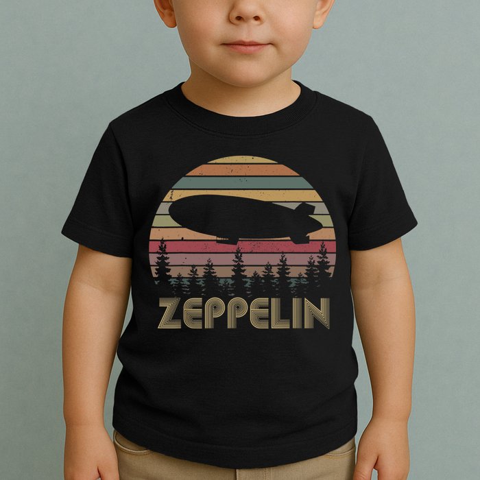 Zeppelin Retro Vintage Sunset 70s 80s Distressed Dirigible Toddler T-Shirt