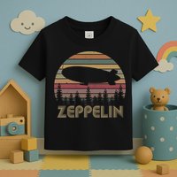 Zeppelin Retro Vintage Sunset 70s 80s Distressed Dirigible Toddler T-Shirt