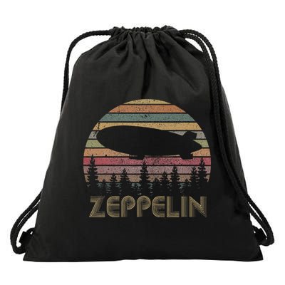 Zeppelin Retro Vintage Sunset 70s 80s Distressed Drawstring Bag