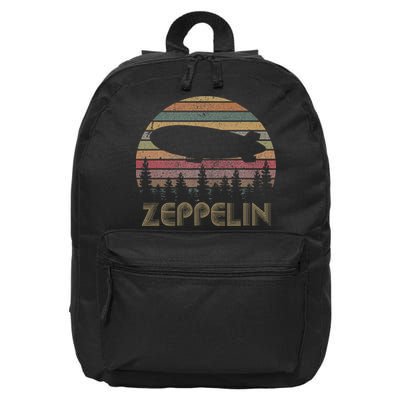 Zeppelin Retro Vintage Sunset 70s 80s Distressed 16 in Basic Backpack