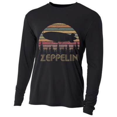 Zeppelin Retro Vintage Sunset 70s 80s Distressed Cooling Performance Long Sleeve Crew