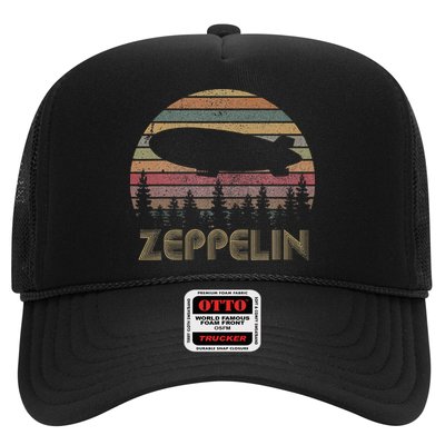 Zeppelin Retro Vintage Sunset 70s 80s Distressed Trucker Hat