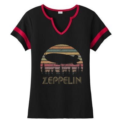 Zeppelin Retro Vintage Sunset 70s 80s Ladies Halftime Notch Neck Tee