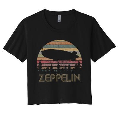 Zeppelin Retro Vintage Sunset 70s 80s Women's Crop Top Tee