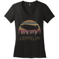 Zeppelin Retro Vintage Sunset 70s 80s Women's V-Neck T-Shirt