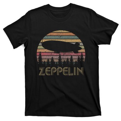 Zeppelin Retro Vintage Sunset 70s 80s Distressed Dirigible T-Shirt