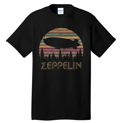 Zeppelin Retro Vintage Sunset 70s 80s Distressed Dirigible Tall T-Shirt