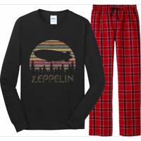 Zeppelin Retro Vintage Sunset 70s 80s Distressed Dirigible Long Sleeve Pajama Set