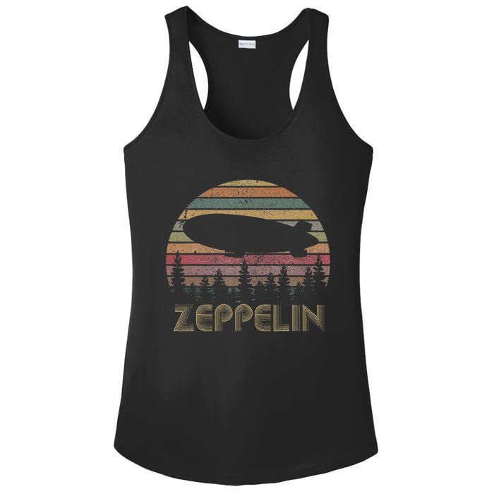 Zeppelin Retro Vintage Sunset 70s 80s Distressed Dirigible Ladies PosiCharge Competitor Racerback Tank