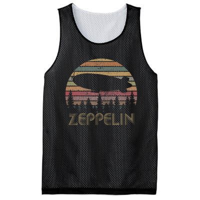 Zeppelin Retro Vintage Sunset 70s 80s Distressed Dirigible Mesh Reversible Basketball Jersey Tank