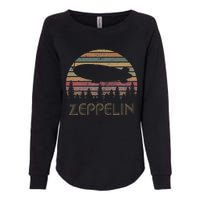 Zeppelin Retro Vintage Sunset 70s 80s Distressed Dirigible Womens California Wash Sweatshirt