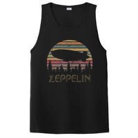 Zeppelin Retro Vintage Sunset 70s 80s Distressed Dirigible PosiCharge Competitor Tank