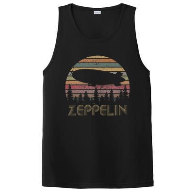 Zeppelin Retro Vintage Sunset 70s 80s Distressed Dirigible PosiCharge Competitor Tank